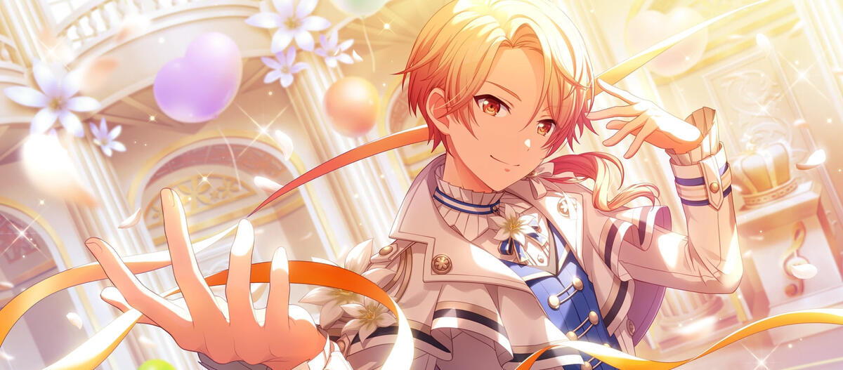 Tsukasa Tenma's trained "Backstage Encouragement" card.